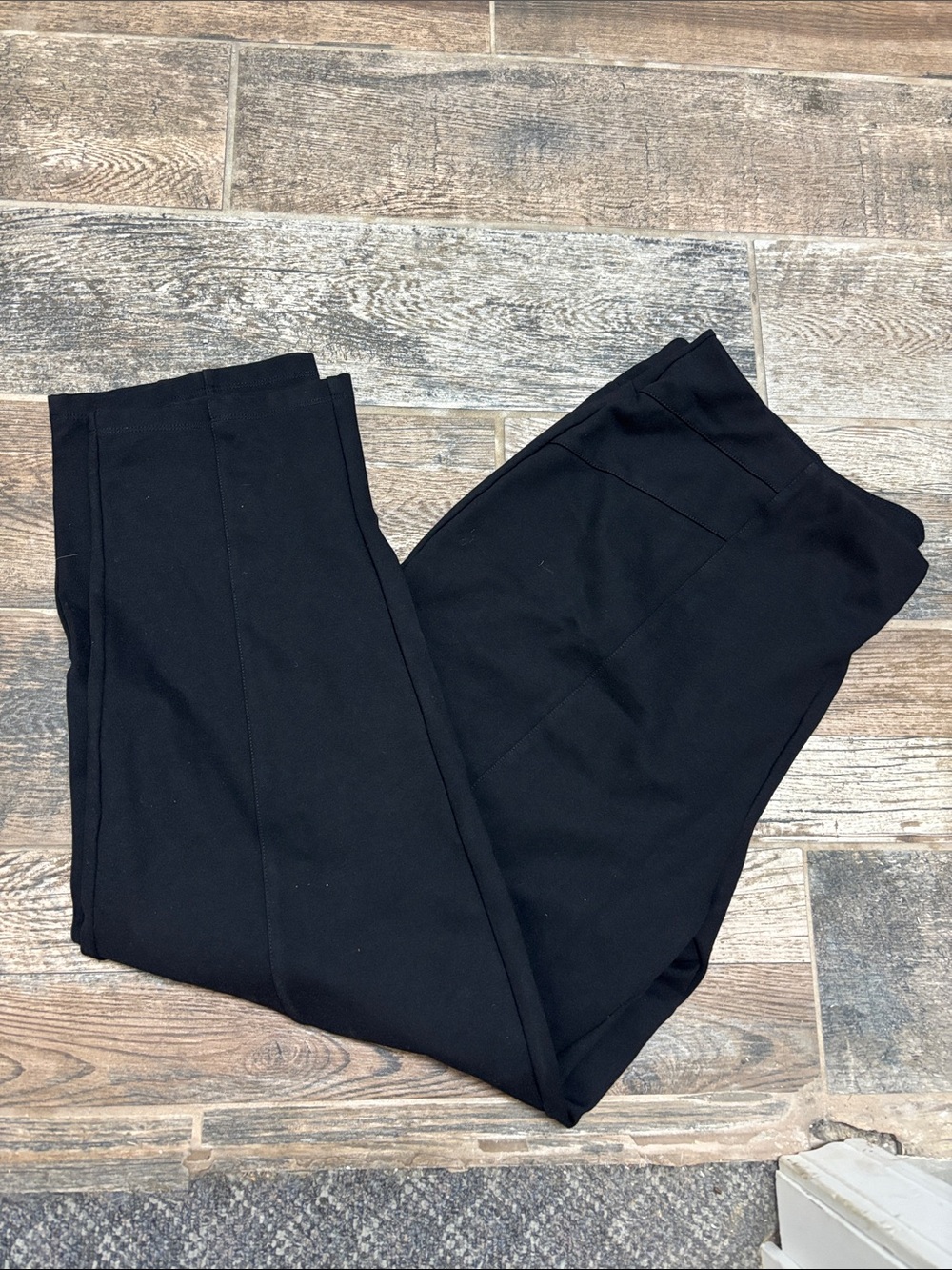 Susan Graver Black Pull-On Ponte Straight-Leg Pants